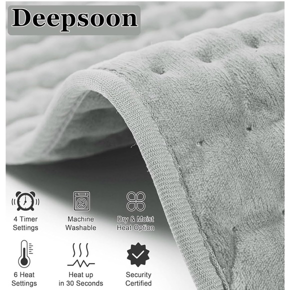 Gray Electric Heating Pad with Controller - Picture 9 of 16